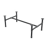 Industrialna podstawa stolika kawowego z żeliwa, w kształcie H, 91 × 51 cm, wysokość 32 cm, ujęcie 3/4