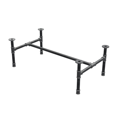 Industrialna podstawa stolika kawowego z żeliwa, w kształcie H, 91 × 51 cm, wysokość 32 cm, ujęcie 3/4