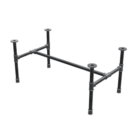 Industrialna podstawa stolika kawowego z żeliwa, w kształcie H, 91 × 51 cm, wysokość 42 cm, ujęcie 3/4