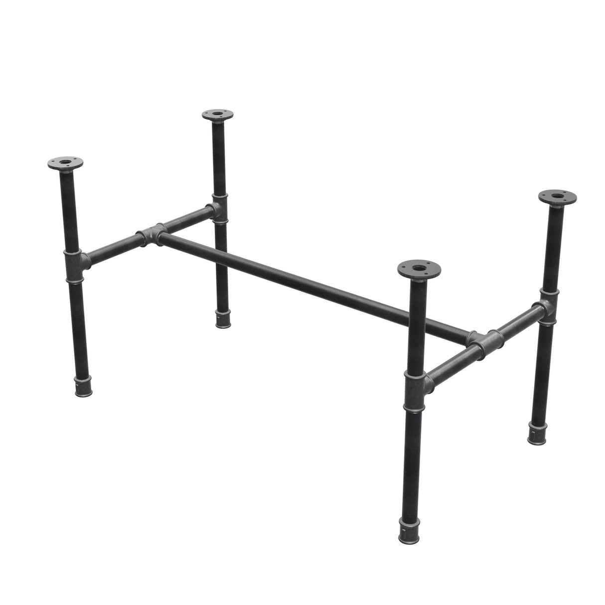 Industrialna podstawa stolika kawowego z żeliwa, w kształcie H, 91 × 51 cm, wysokość 52 cm, ujęcie 3/4