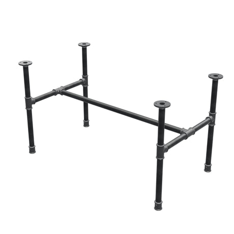 Industrialna podstawa stolika kawowego z żeliwa, w kształcie H, 91 × 51 cm, wysokość 52 cm, ujęcie 3/4