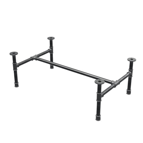 Industrialna podstawa stolika kawowego z żeliwa, w kształcie H, 91 × 55 cm, wysokość 32 cm, ujęcie 3/4