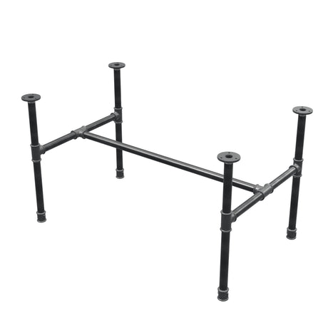 Industrialna podstawa stolika kawowego z żeliwa, w kształcie H, 91 × 55 cm, wysokość 52 cm, ujęcie 3/4