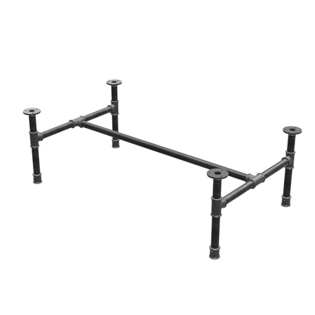 Industrialna podstawa stolika kawowego z żeliwa, w kształcie H, 96 × 55 cm, wysokość 32 cm, ujęcie 3/4