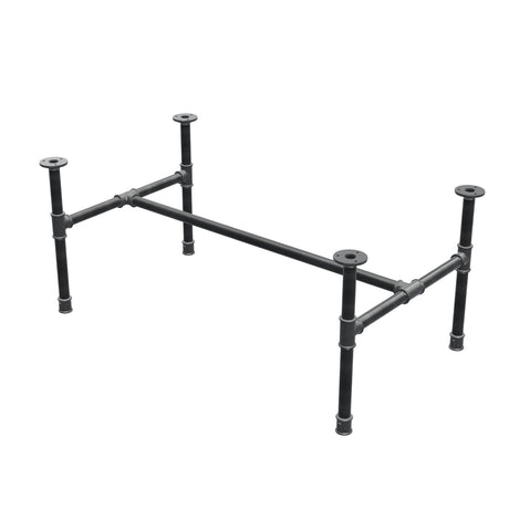 Industrialna podstawa stolika kawowego z żeliwa, w kształcie H, 96 × 55 cm, wysokość 42 cm, ujęcie 3/4