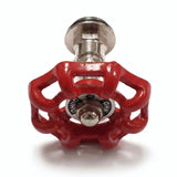 Tête de vanne déco | volant rouge - photo produit fond blanc 2