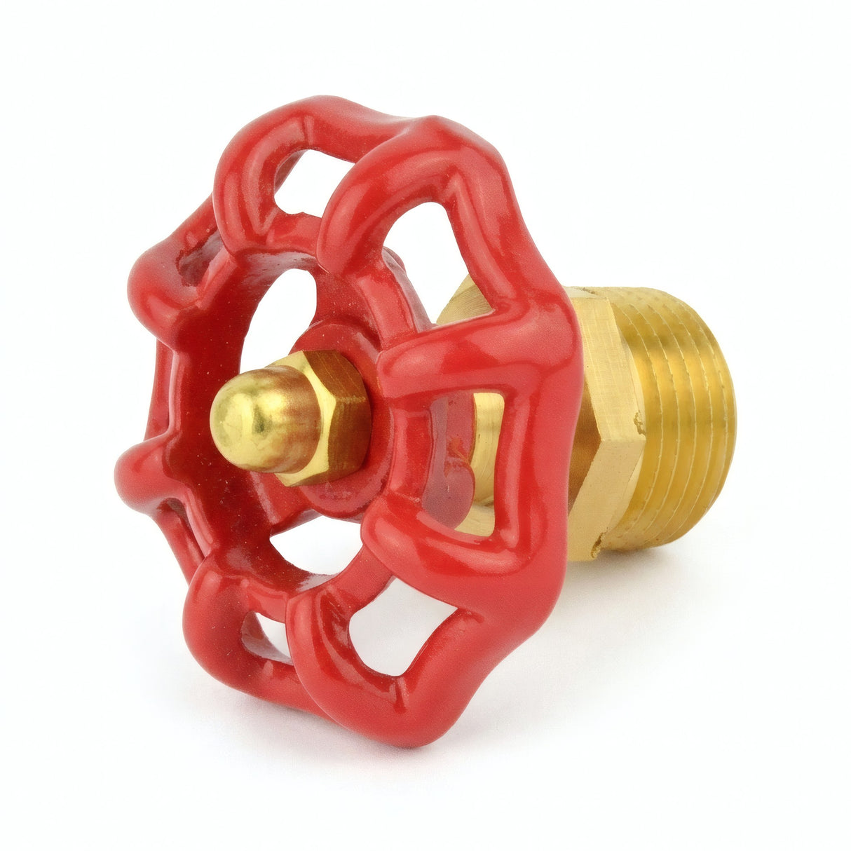 Volant rouge 52mm sur mamelon laiton - photo produit fond blanc 4