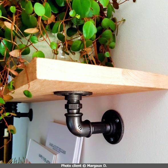 Equerre simple | Modèle 3 - étagère décorative en raccords de plomberie