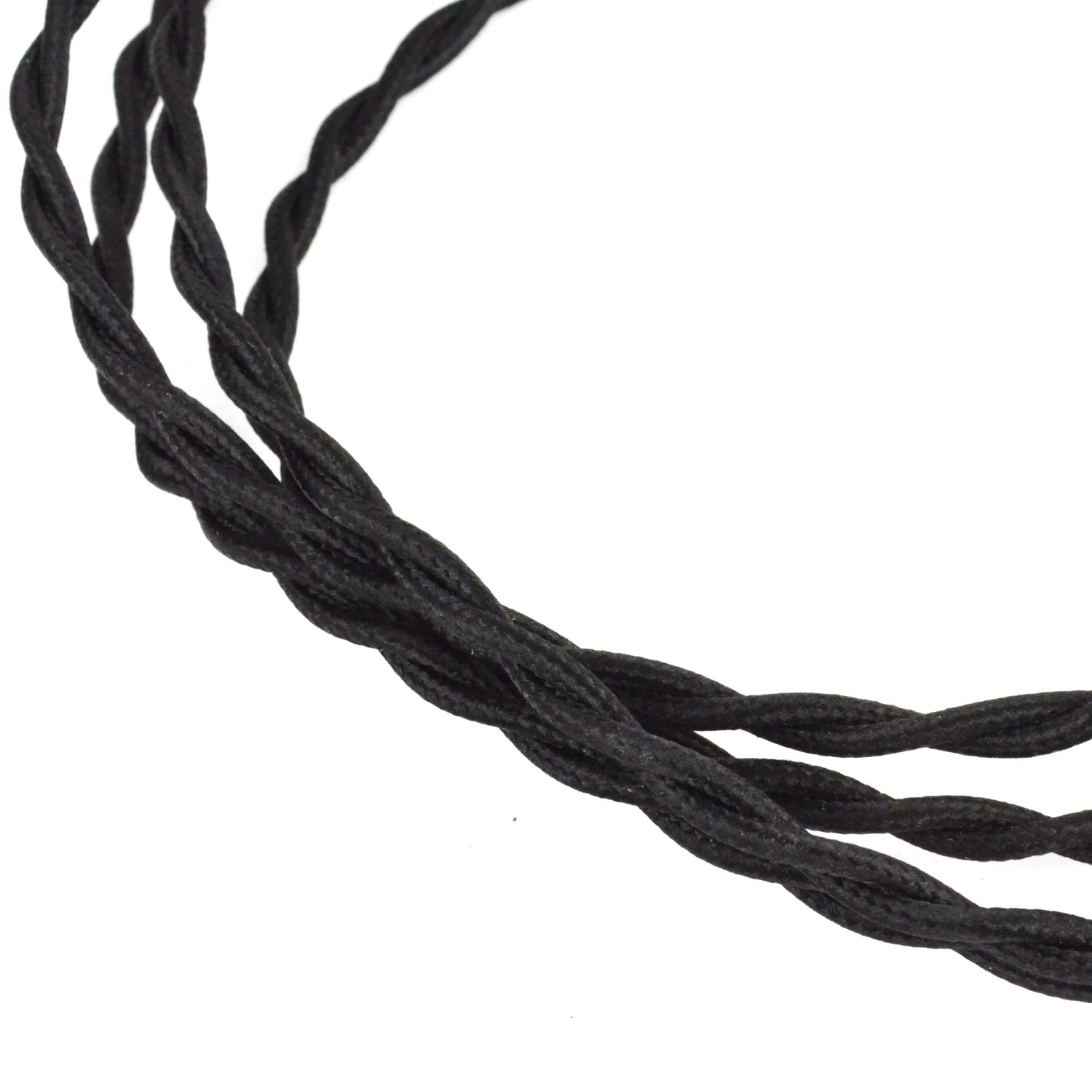 Câble électrique textile noir torsadé - câble torsadé pour lampe style vintage
