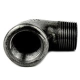 Coude mâle/femelle 1/2'' (15x21mm) en fonte noire