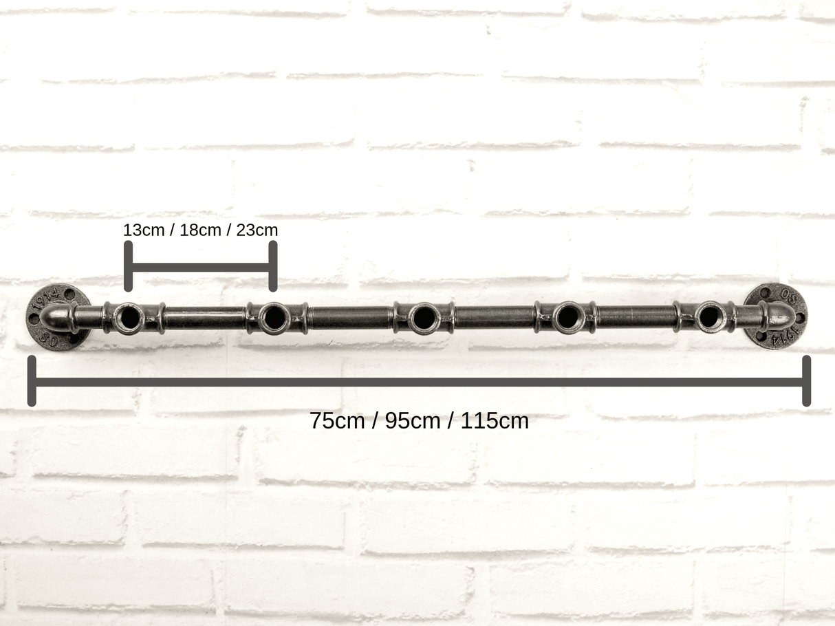 Patère, Porte-manteau 5 robinets | 3 tailles - schéma dimensions