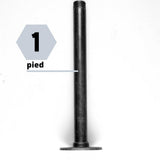 Kit montants étagères plomberie sur-mesure - détail pied en raccords de plomberie