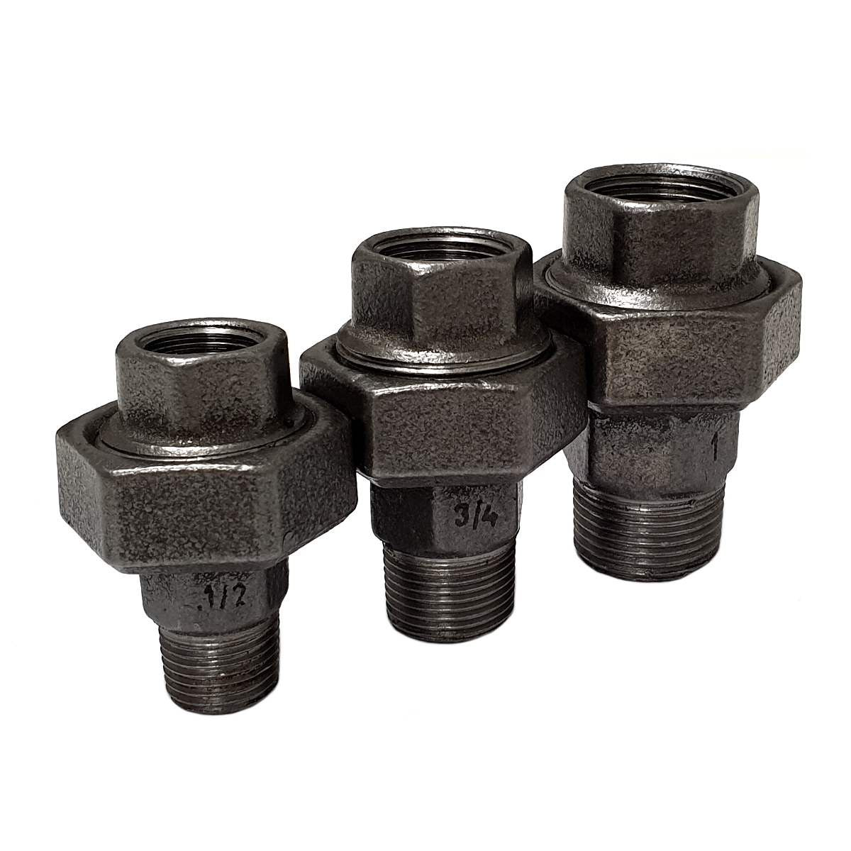 Raccord fonte noire union conique Mal/Fem