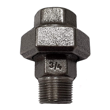 Raccord fonte noire union conique Mal/Fem filetage 3/4" Ø27 sur filets 