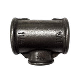 Raccord Té réduit fonte noire Fem/Fem/Fem (33x42)-(20x27)-(33x42)