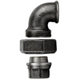 Coude Union F/F fonte noire - raccord union coudé pour plomberie décorative - vue 2