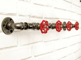 portemanteau 4 volants rouge style loft industriel plomberie