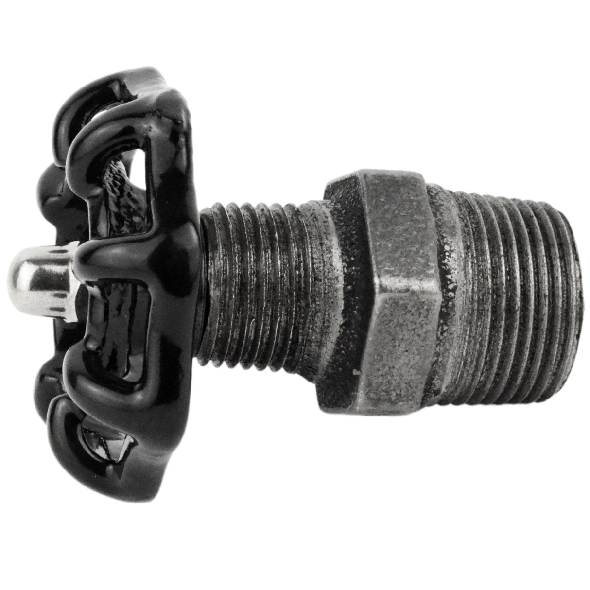Volant noir 52mm sur mamelon - volant de vanne décoratif en fonte noire - vue 8