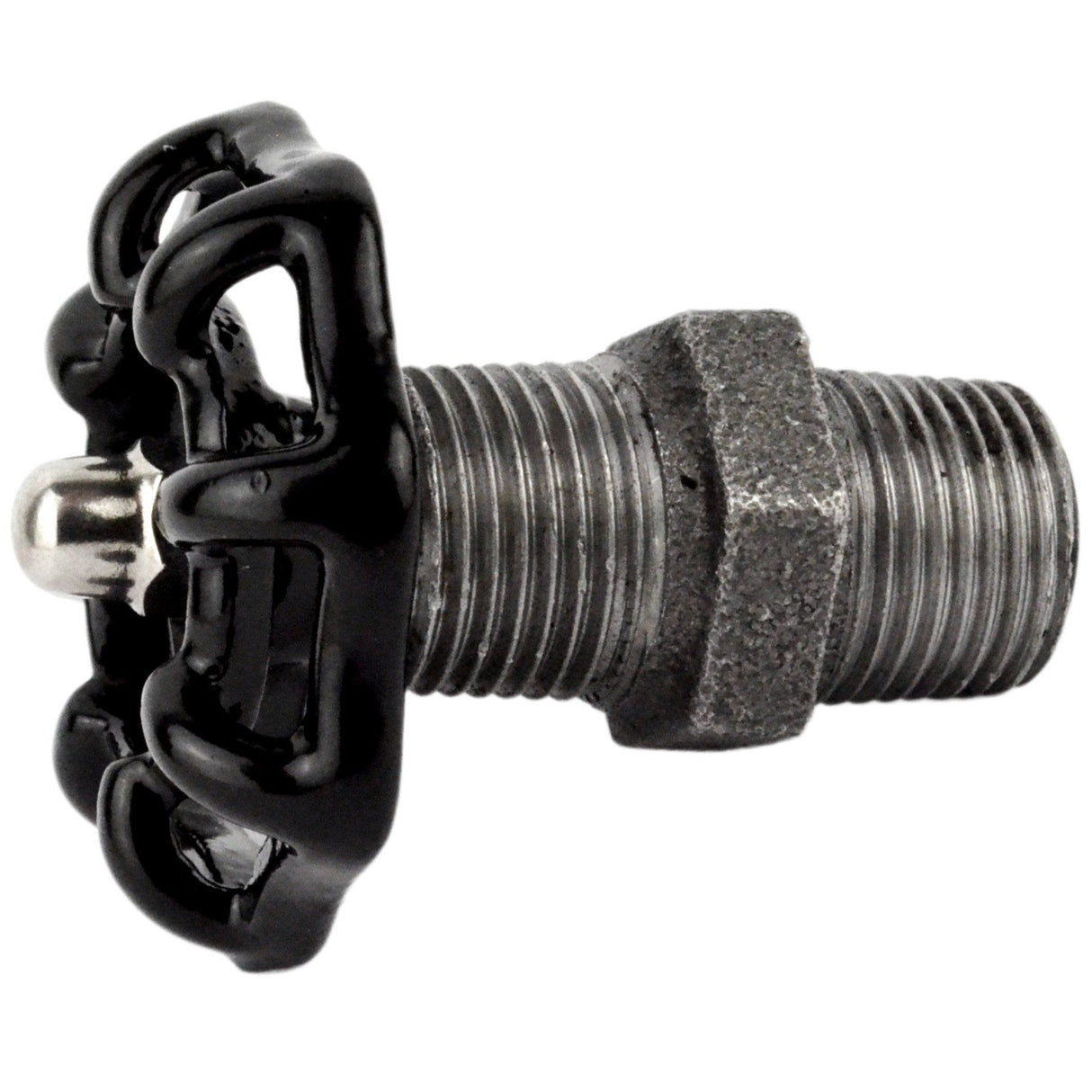 Volant noir 52mm sur mamelon - volant de vanne décoratif en fonte noire - vue 4
