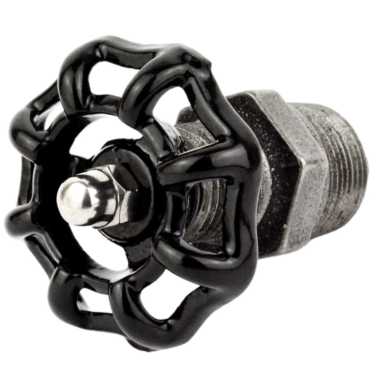 Volant noir 52mm sur mamelon - volant de vanne décoratif en fonte noire - vue 7