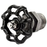 Volant noir 52mm sur mamelon - volant de vanne décoratif en fonte noire - vue 7