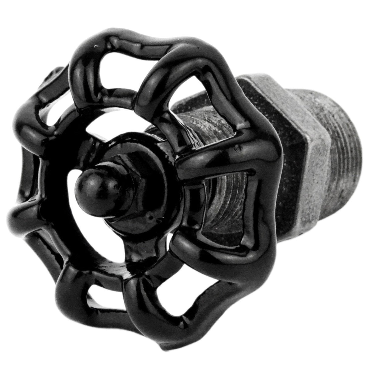 Volant noir 52mm sur mamelon - volant de vanne décoratif en fonte noire - vue 5