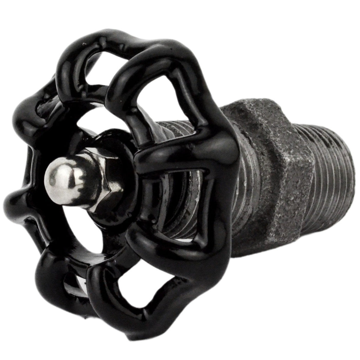 Volant noir 52mm sur mamelon - volant de vanne décoratif en fonte noire - vue 3