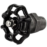 Volant noir 52mm sur mamelon - volant de vanne décoratif en fonte noire - vue 3